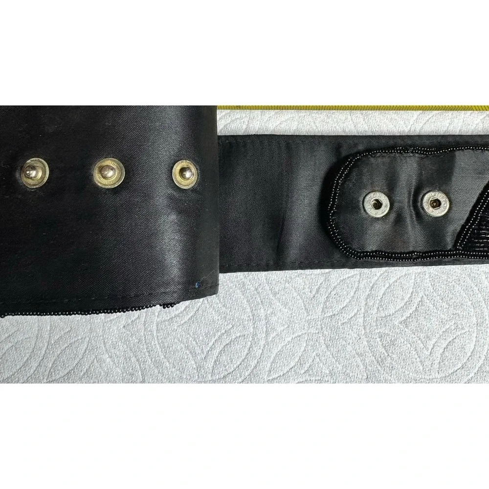 Vintage 70s 80s‎ 90s Disco Multi-Color Sequence Beaded Women's Sash Satin Belts